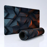 Gaming Mouse Pad - Polygon Edition: Blue & Orange Geometric Design