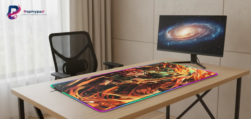 Demon Slayer Gaming Mouse Pad - Tanjiro Fire Dance (Hinokami Kagura)