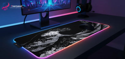 "Great Wave" Gaming Mouse Pad – Premium Monochrome Japanese Design