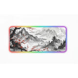 Japanese Gaming Mouse Pad - Traditional Sumi-e Landscape & RGB