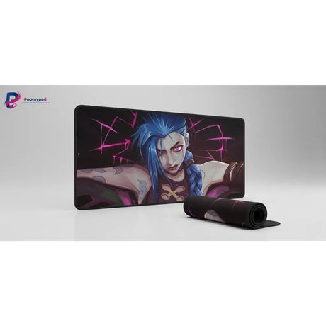 Tapis de Souris Gaming Jinx - League of Legends - Édition Artistique Chaos avec portrait de Jinx