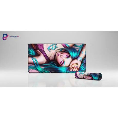 Tapis de Souris Gaming Jinx - League of Legends - Édition Chaos Néon XXL avec design néon-punk électrisant.