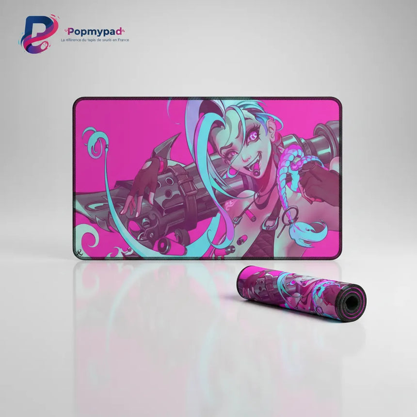 Tapis de Souris Gaming Jinx - League of Legends  Édition Cannon Néon avec design vibrant et dynamique.