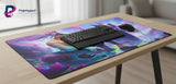 Tapis de Souris Gaming League of Legends - Spirit Blossom : Yasuo & Yone sur un bureau avec un clavier et une souris.