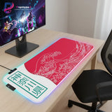 RGB Gaming Mouse Pad - Kanagawa Red Sun Edition