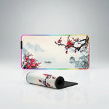 RGB Gaming Mouse Pad - Japanese Print Serenity of Cherry Blossoms XXL