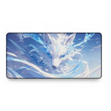 Tapis de Souris Gaming Renard des Glaces - Design Onirique & Zen avec motif de renard polaire aux yeux bleus.