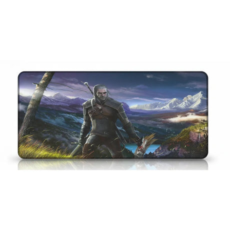 Tapis de Souris Gaming The Witcher - Édition Geralt de Riv - Glisse Ultime avec Geralt de Riv en paysage épique.