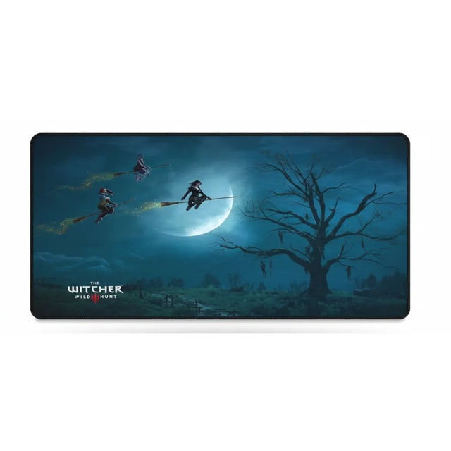 Tapis de Souris Gaming The Witcher - Édition Magiciennes & Sorcellerie avec illustration des sorcières en vol.