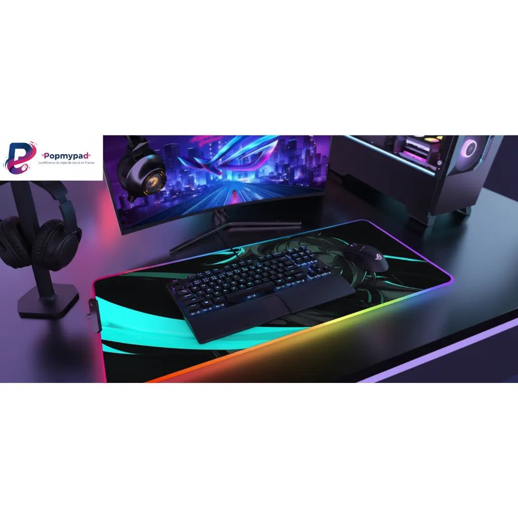 Tapis de Souris Gaming Valorant - Édition Spéciale Jett : Vitesse & Précision Esport avec clavier et casque gamer