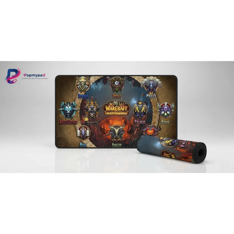 Tapis de Souris Gaming World of Warcraft - Cataclysm Edition - XXL avec designs de classes et ambiance incandescente.