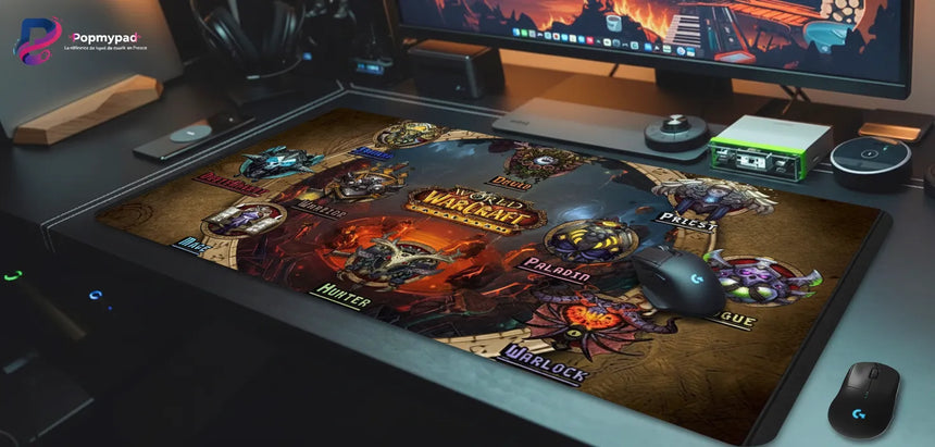 Tapis de Souris Gaming World of Warcraft - Cataclysm Edition - XXL avec des illustrations de personnages emblématiques