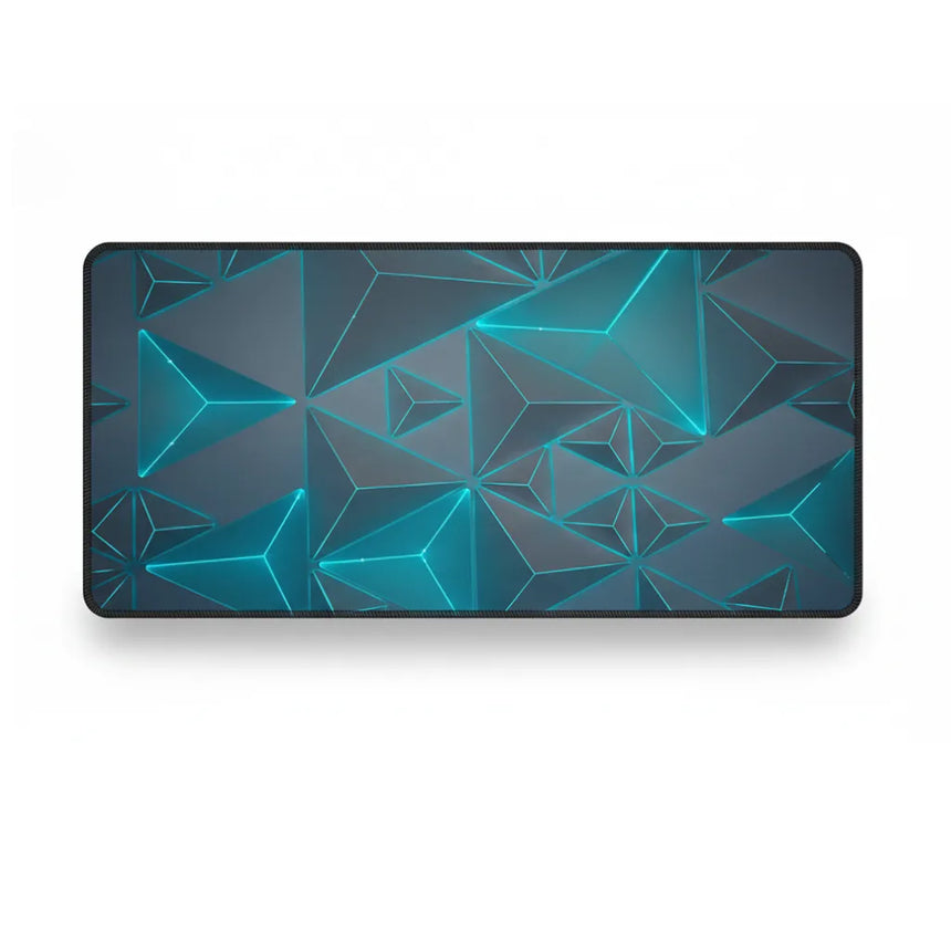XXL Gaming Mouse Pad — Futuristic 3D Design & Cyan Neon