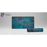 XXL Gaming Mouse Pad — Futuristic 3D Design & Cyan Neon
