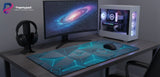 XXL Gaming Mouse Pad — Futuristic 3D Design & Cyan Neon