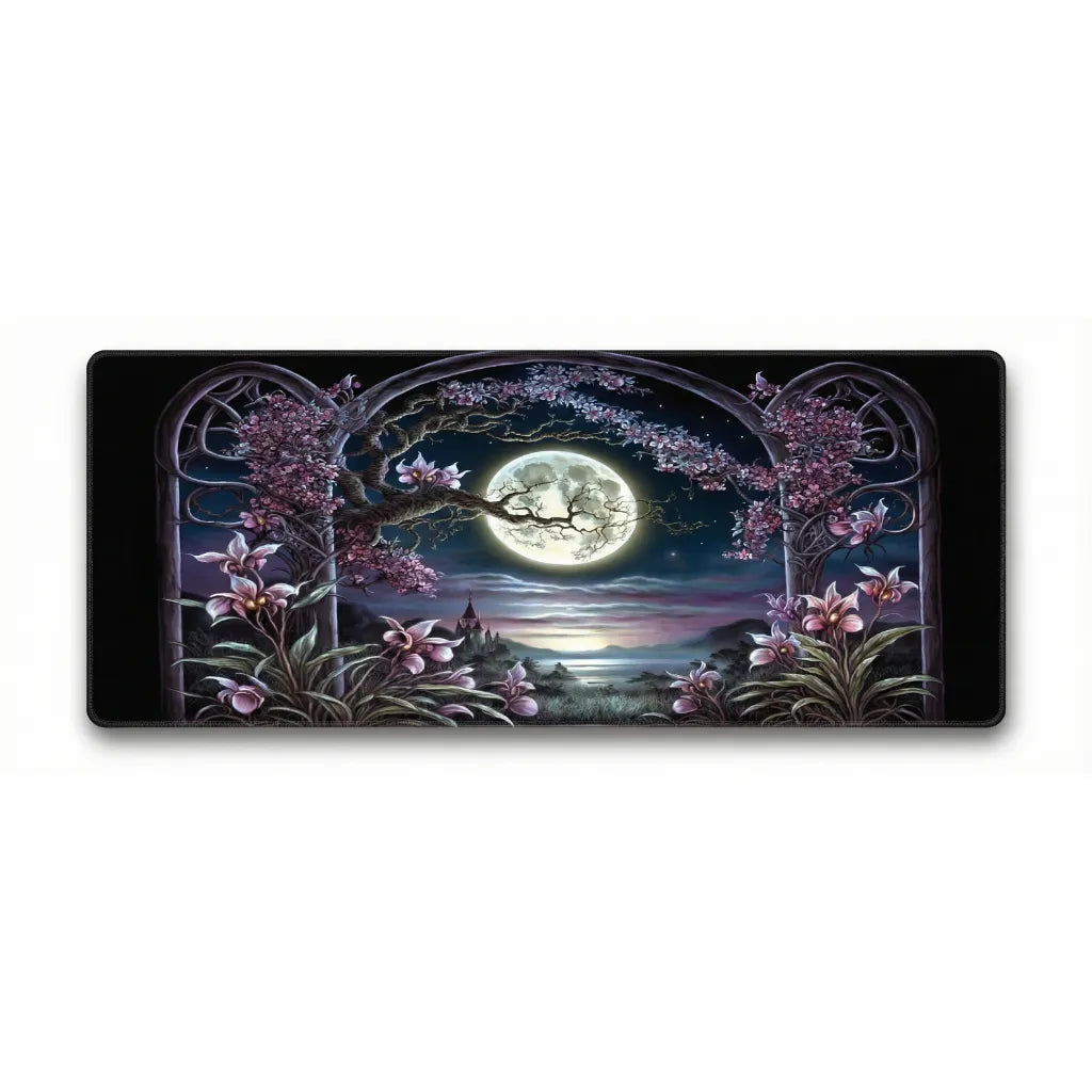 Gaming & Office Mouse Pad - Lunar Arch & Night Fantasy Landscape
