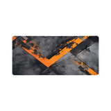 Gaming & Office Mouse Pad - Abstract Geometric Design Orange & Grey