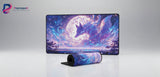 Tapis de Souris Gaming & Bureau — Renard Céleste Onirique avec illustration onirique et volutes cosmiques.