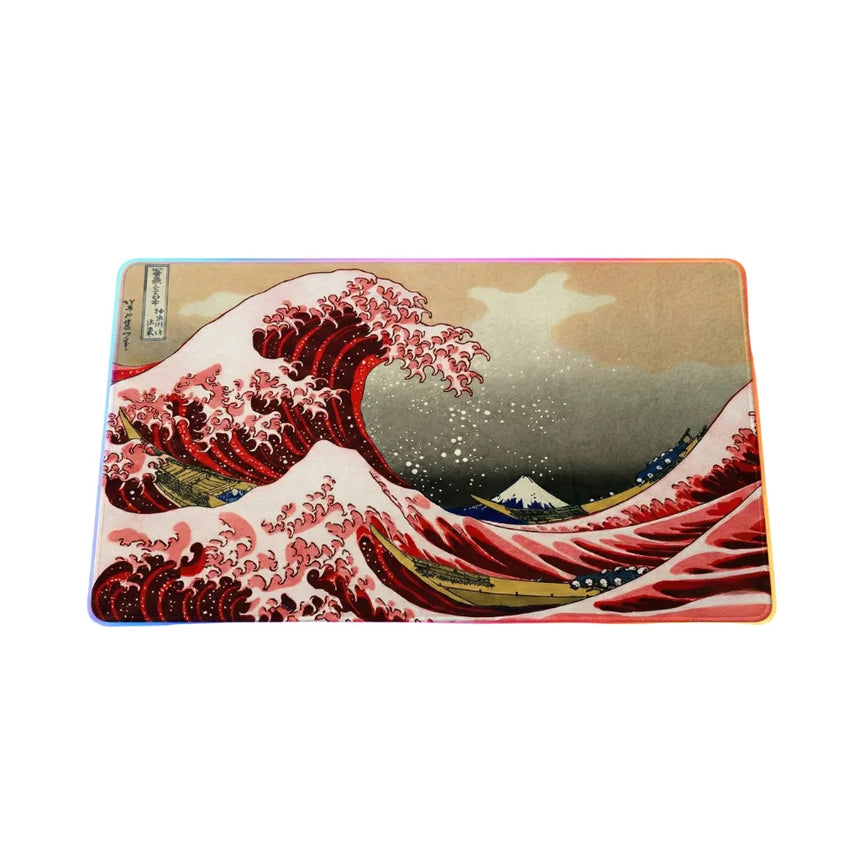 Japanese Mouse Pad - The Great Wave off Kanagawa (Imperial Red Edition)