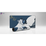 Japanese Mouse Pad: Harmony of Koi Carp & Seigaiha Waves