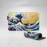 Japanese Mouse Pad: Hokusai's The Great Wave - Gold Edition
