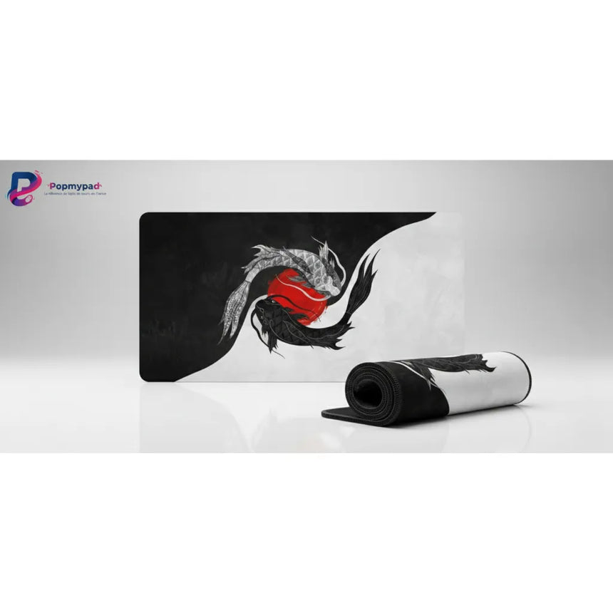Japanese Mouse Pad — Zen Balance: Koi Carp & Rising Sun