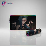 Tapis de Souris League of Legends Jinx RGB - Édition Performance Arcane avec design de Jinx