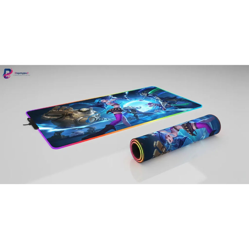 Tapis de Souris League of Legends Jinx RGB – Édition Gaming XXL Haute Précision avec design de personnages emblématiques.