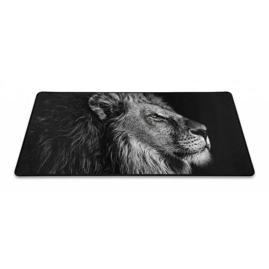 Majestic Lion Mouse Pad - XXL Black & White Edition