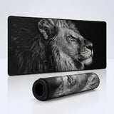 Majestic Lion Mouse Pad - XXL Black & White Edition