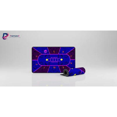 Poker Mouse Pad - Royal Texas Hold'em & Neon Arabesque Design