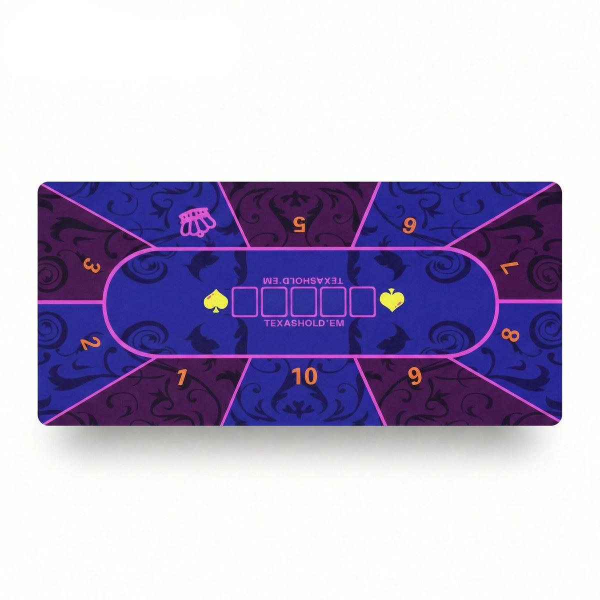 Poker Mouse Pad - Royal Texas Hold'em & Neon Arabesque Design