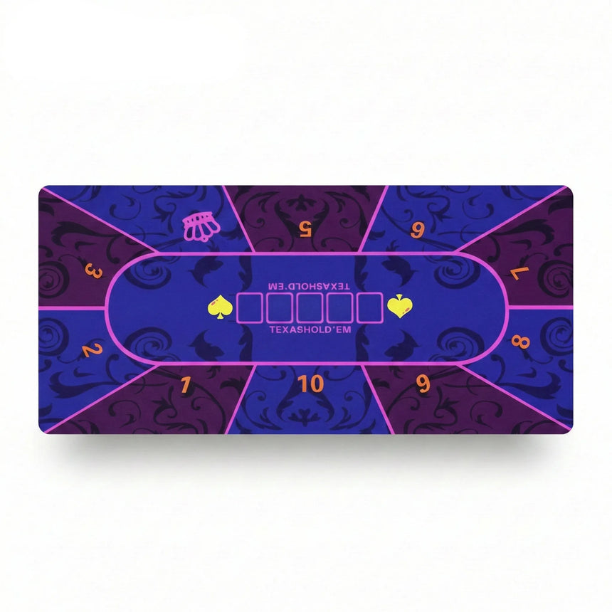 Poker Mouse Pad - Royal Texas Hold'em & Neon Arabesque Design