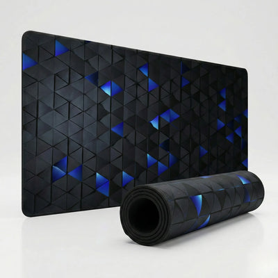 Polygon Mouse Pad - Premium 3D Geometric Design in Blue & Black