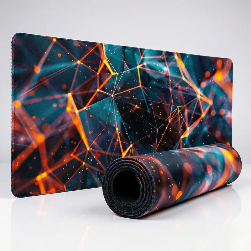 Polygon Mouse Pad — Abstract Network & Futuristic Design