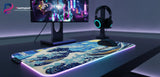 RGB Mouse Pad "The Stellar Odyssey" - Hokusai & Van Gogh Fusion