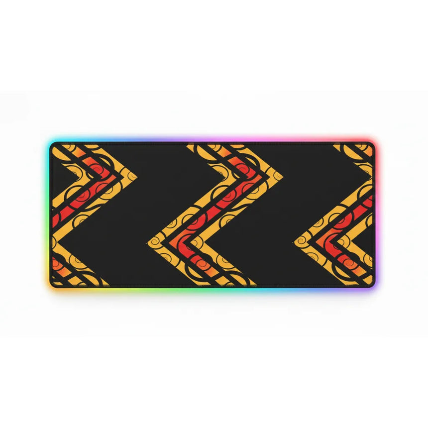 RGB Mouse Pad – Geometric Tribal Design & Premium Comfort