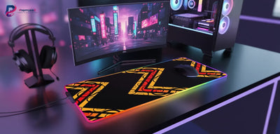 RGB Mouse Pad – Geometric Tribal Design & Premium Comfort