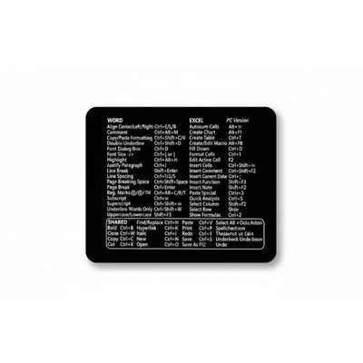 Mouse Pad with Desktop Shortcuts - Minimalist Design for Word & Excel