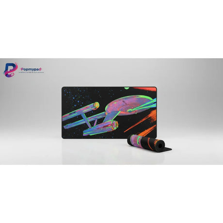 Tapis de Souris Star Trek - Édition Limitée USS Enterprise NCC-1701 Néon avec design néo-rétro coloré.