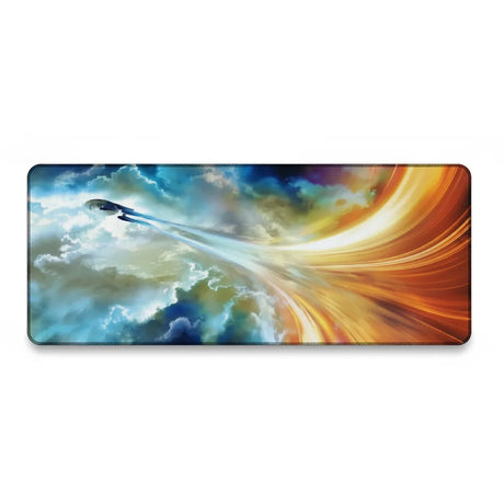 Tapis de Souris Star Trek : L’Odyssée Spatiale de l'USS Enterprise avec un vaisseau spatial dans un cosmos coloré.