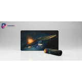 Tapis de Souris Star Trek : L'USS Enterprise-E en Plein Combat Spatial avec des explosions et un design interstellaire.