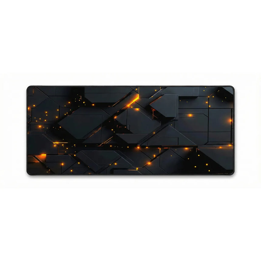 XXL Mouse Pad - 3D Polygon Design & Amber Fusion
