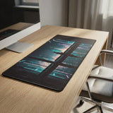 XXL Cat Mouse Pad - Cyberpunk Horizon & Contemplative Cat Edition