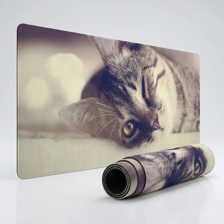 XXL Mouse Pad - Hypnotic Cat Gaze - Artistic Edition