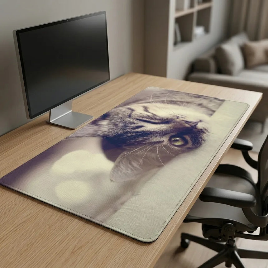 XXL Mouse Pad - Hypnotic Cat Gaze - Artistic Edition