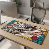 XXL Mouse Pad - White Tiger & Sacred Crane (Ukiyo-e Edition)