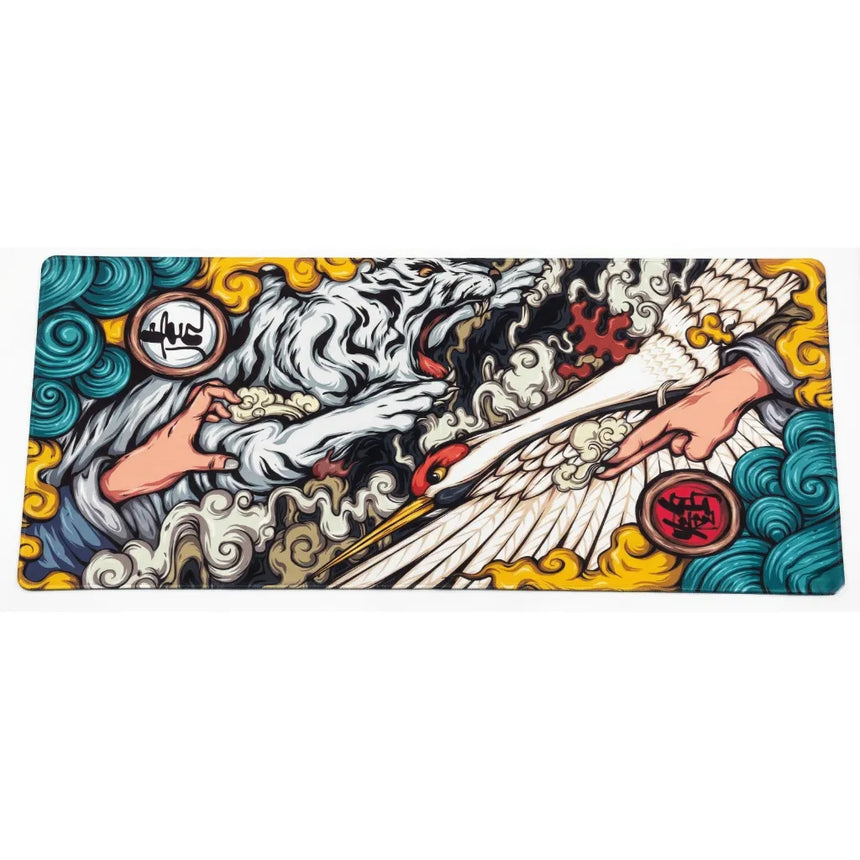 XXL Mouse Pad - White Tiger & Sacred Crane (Ukiyo-e Edition)