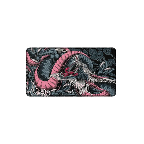 Tapis de Souris XXL Dragon Japonais - Rose & Anthracite avec illustration détaillée de dragon serpentin.