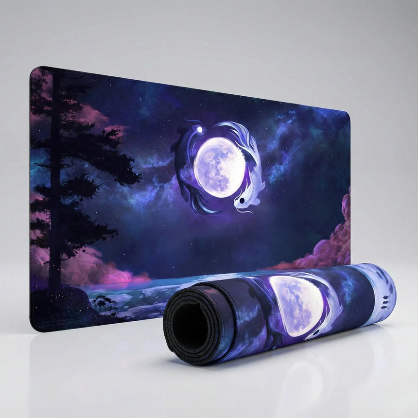XXL Mouse Pad Celestial Balance — The Lunar Dance of the Koi Carp